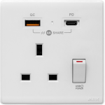 M2K PD105AP4-W  4A 單位 PD/QC USB 電掣插座 (白色)